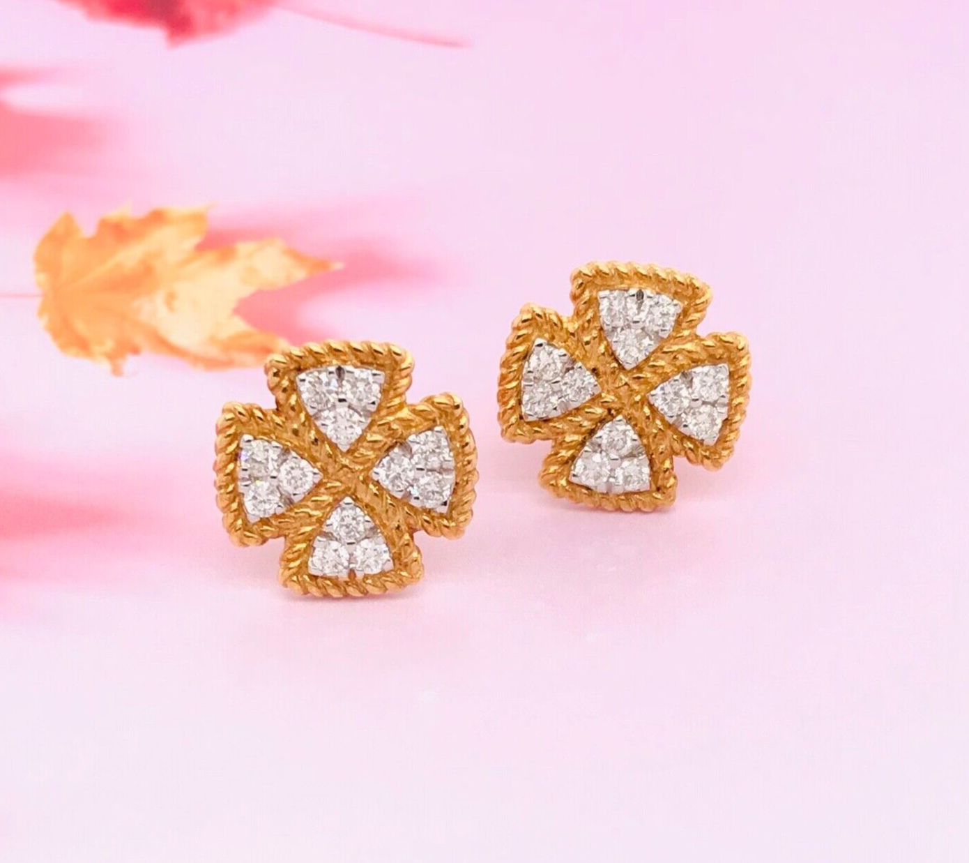 .43 CTW Diamond Earrings 18k Twotone Gold E148Y