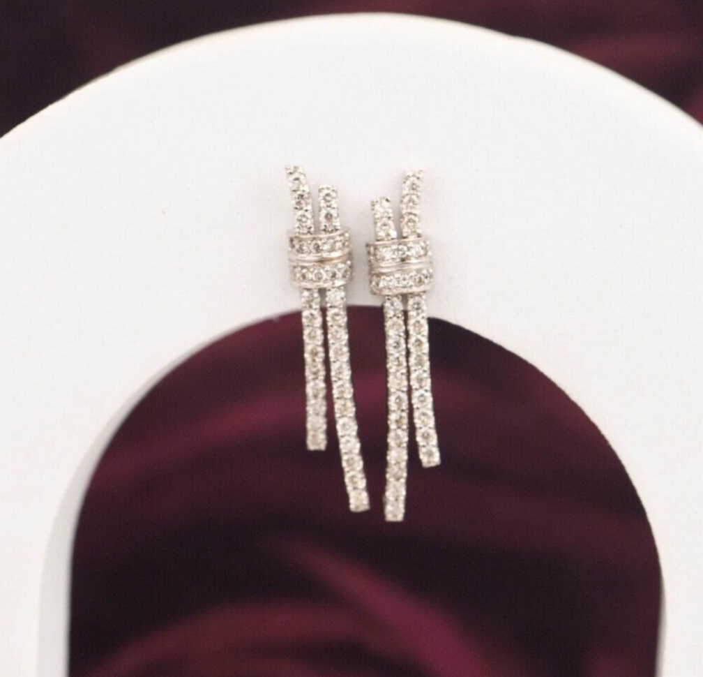 .99 CTW Diamond Earrings 14k White Gold E356 sep