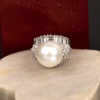 3.27 CTW Diamond w/Pearl Ring 14K White Gold R82