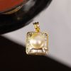 .68 CTW Diamond Pendant w/Pearl 18k Yellow Gold P56 sep