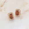 2.44 CTW Morganite w/.35 CTW Diamond Earrings 14k Rose Gold JS128E
