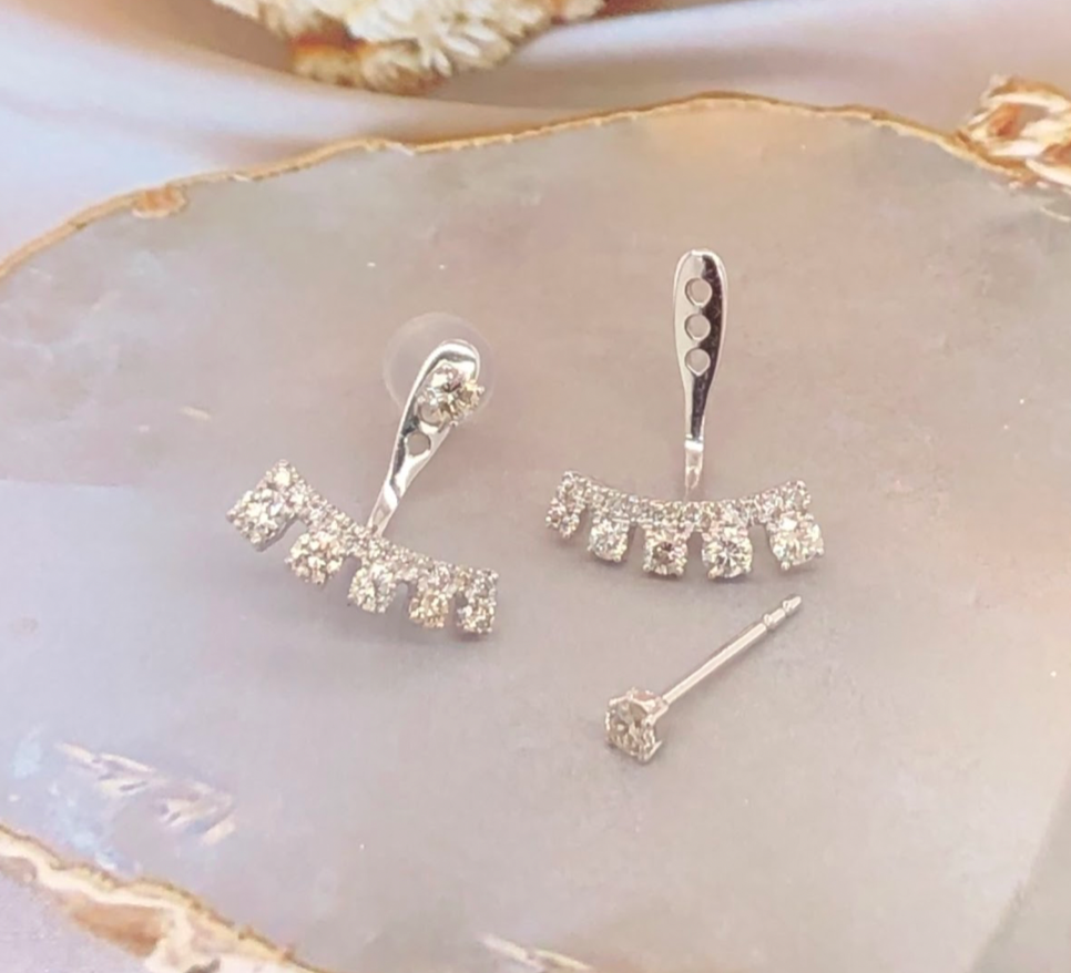 .56 CTW Diamond 2-Way Earrings 18k White Gold E612