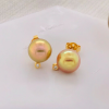 9.1mm South Sea Pearl w/ .04 CTW Diamond Earrings 14k Yellow Gold E677