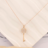.122 CTW Diamond Key Necklace 18k Rose Gold N128 sep