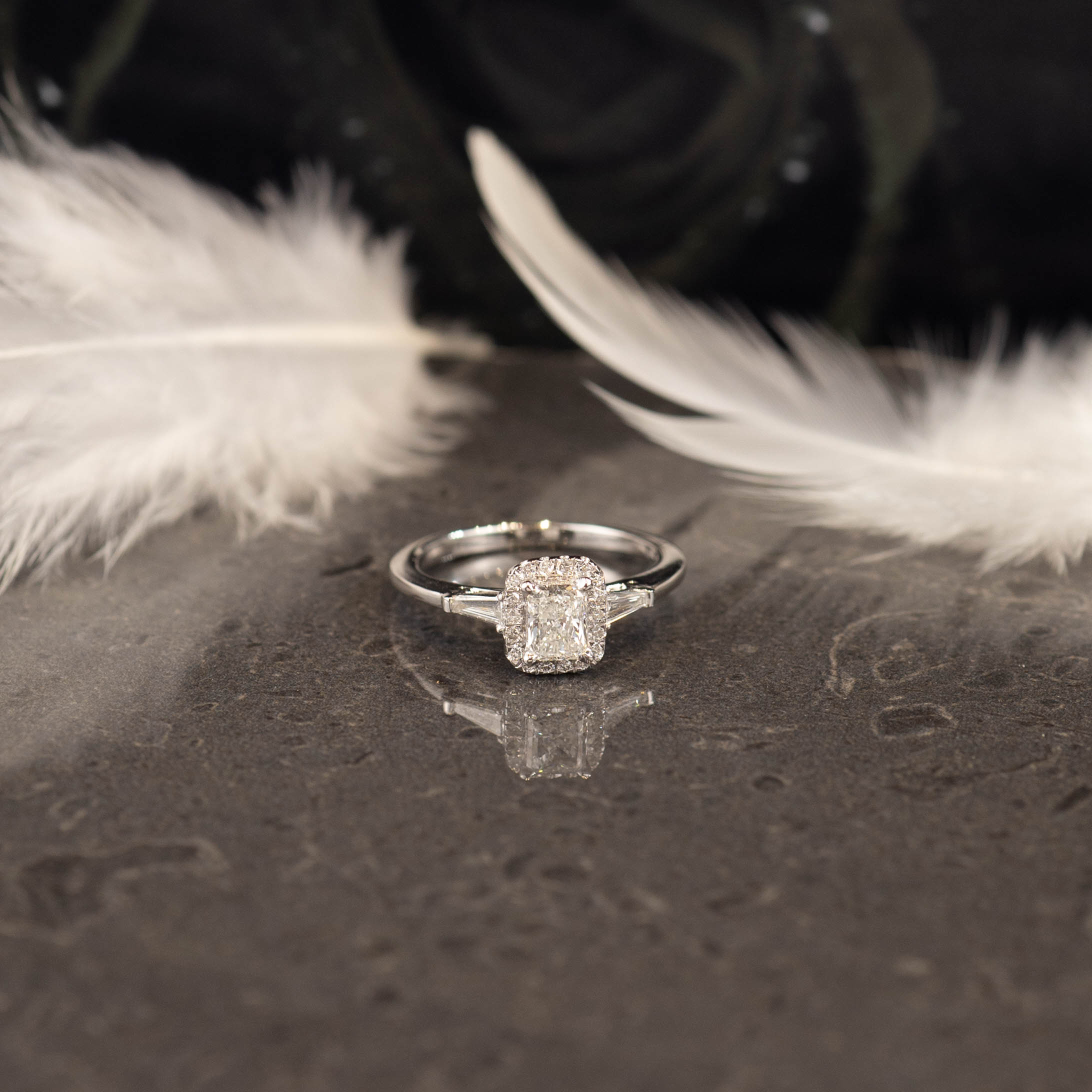 GIA-Certified .47 Carat Diamond w/.19 CTW Engagement Ring 18k White Gold ER975