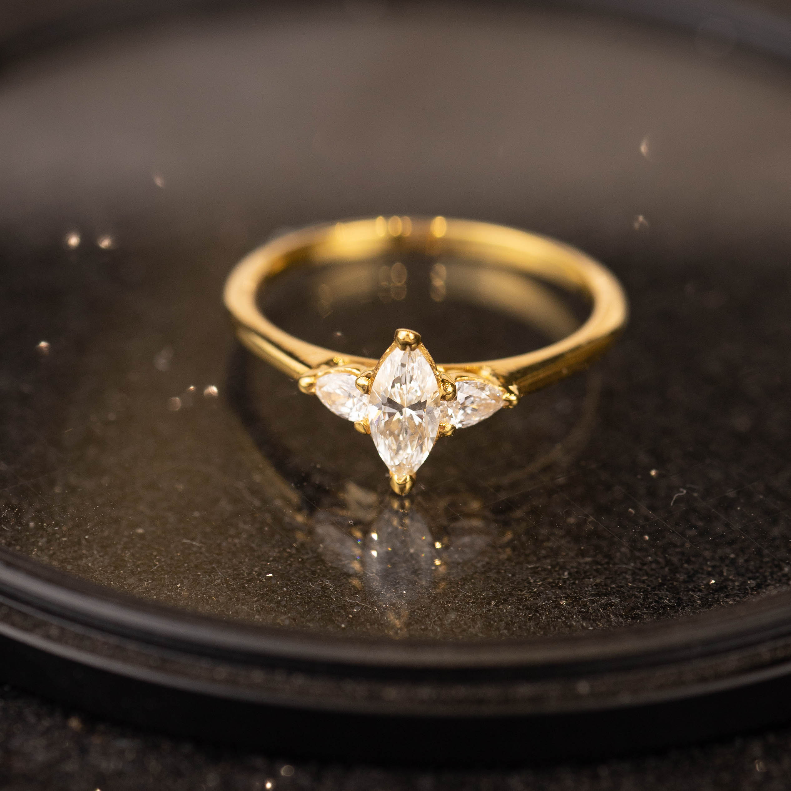 GIA-Certified .30 Carat Diamond w/ .14 CTW Engagement Ring 18k Yellow Gold ER987