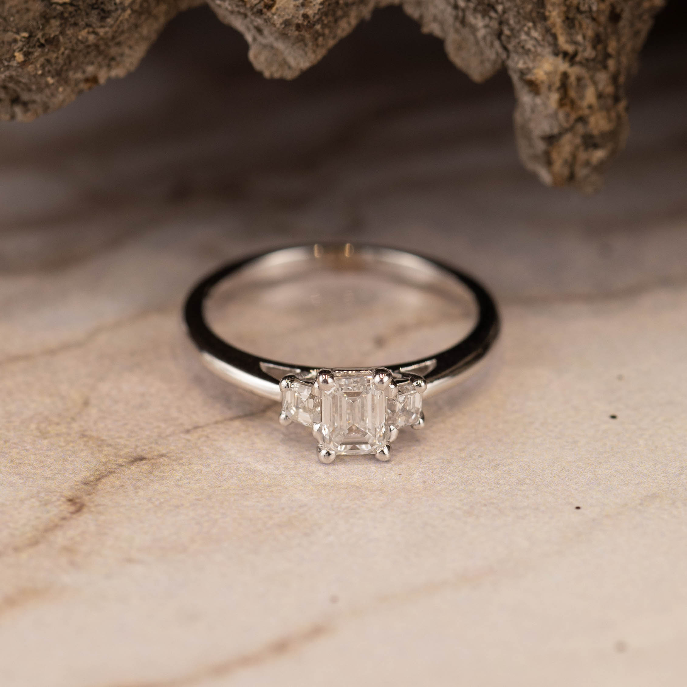 GIA-Certified .50 Carat Diamond w/ .22 CTW Engagement Ring 18k White Gold ER988