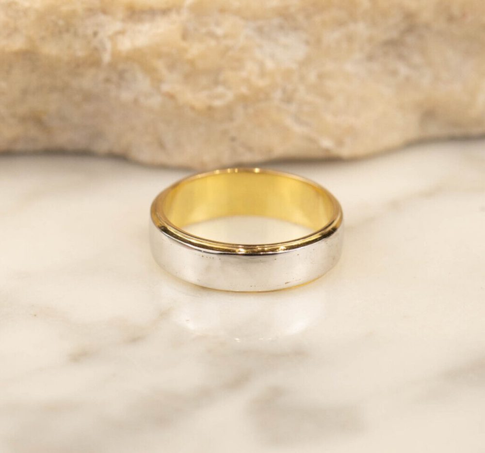 Men's Wedding Ring 14k White Yellow Gold WR34