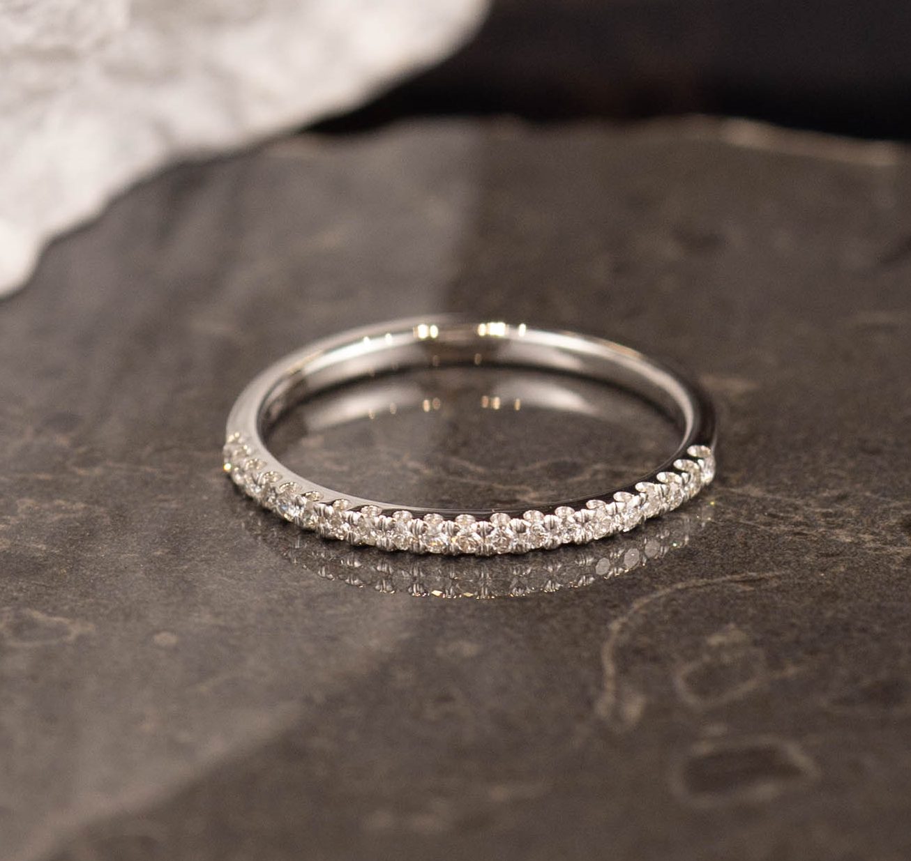 .20 CTW Diamond Half Eternity Ring 14K White Gold HE392