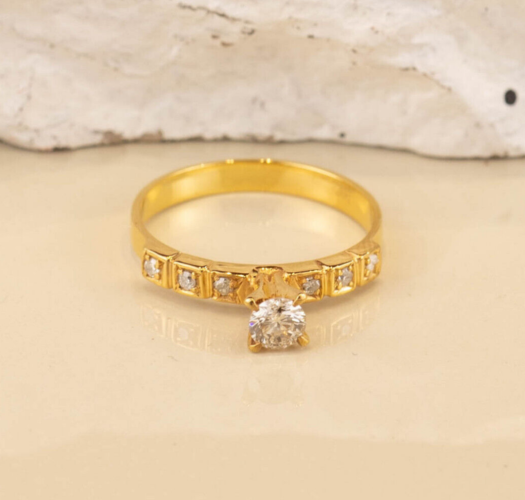 .43 CTW Diamond Engagement Ring 14K Yellow Gold ER400