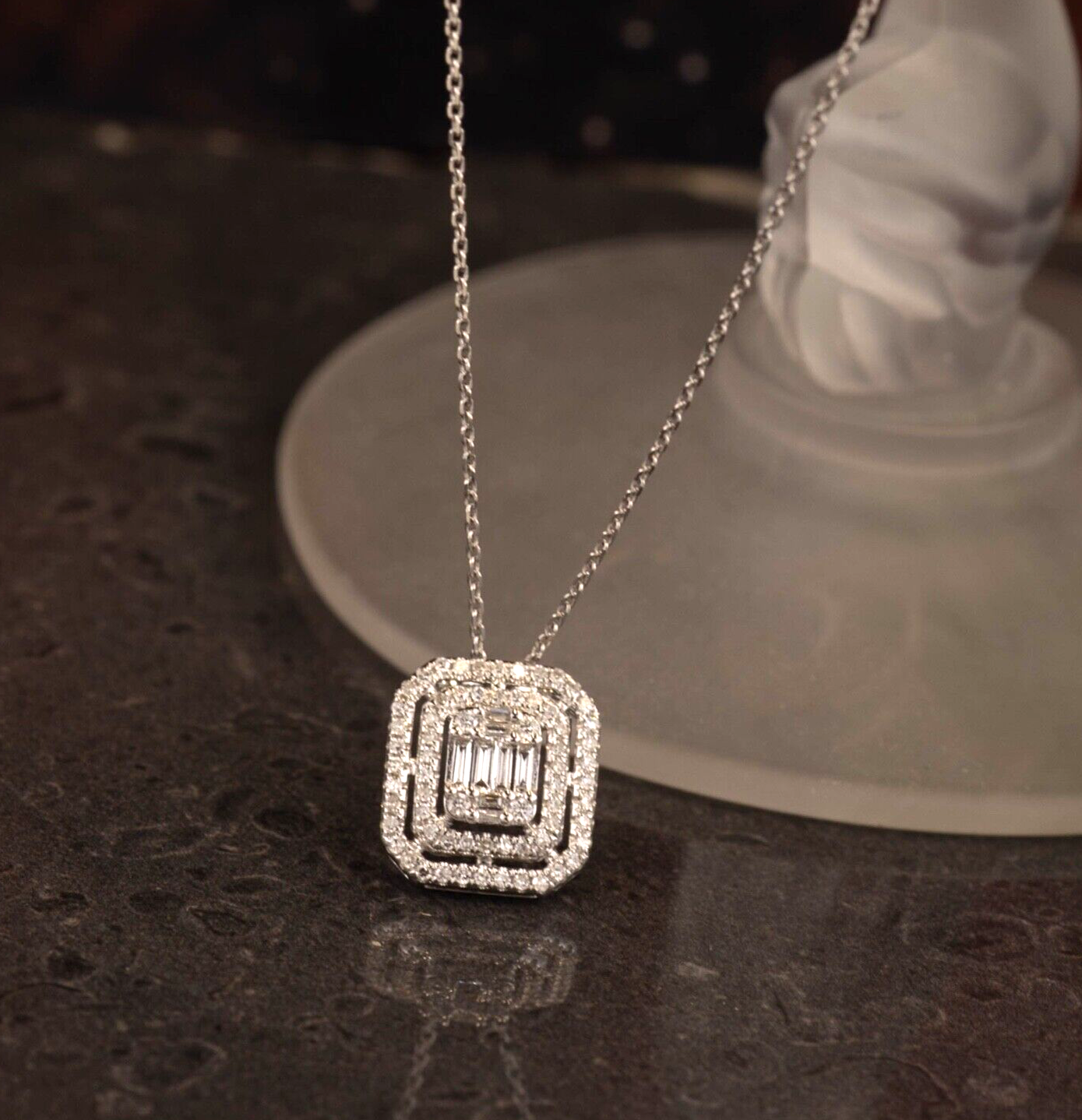 .29 CTW Diamond Necklace 14k White Gold N288