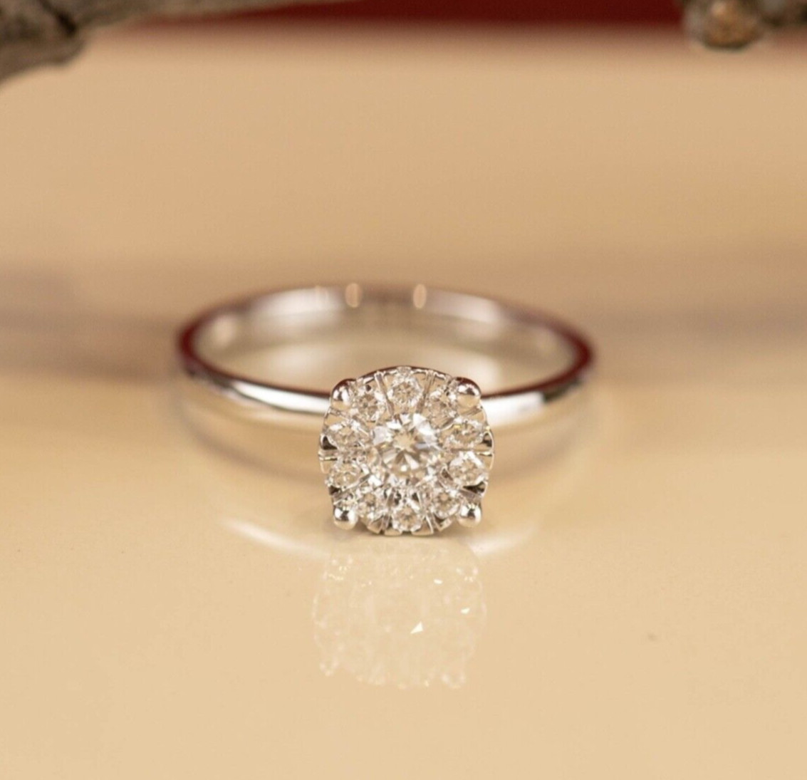 .31 CTW Diamond Engagement Ring 14k White Gold ER013