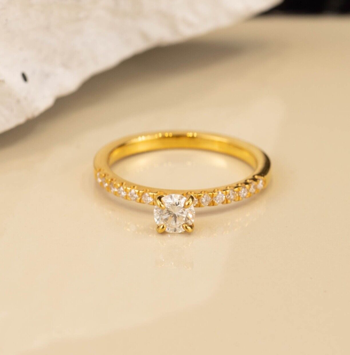 .50 CTW Diamond Engagement Ring 18k Yellow Gold ER004