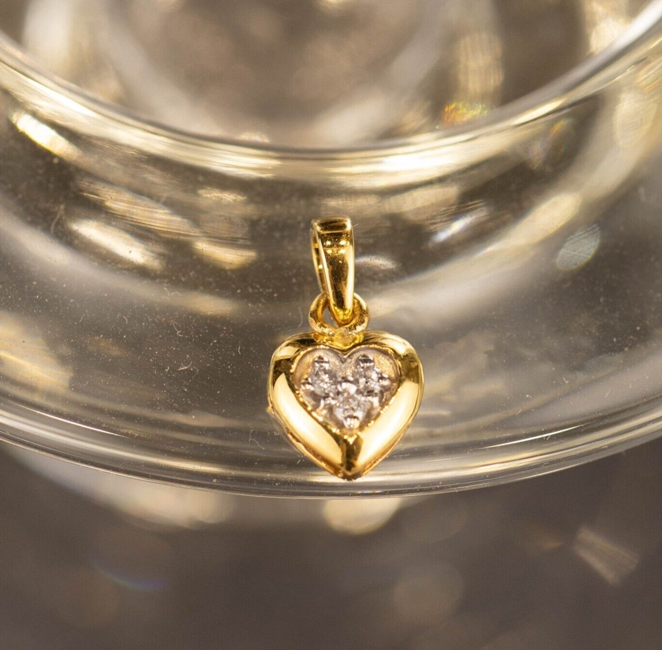 .024 CTW Diamond Heart Pendant 14k Yellow Gold PN128