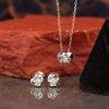 .053 CTW Diamond Jewelry Set 18k White Gold JS50-WG