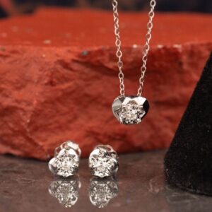 .053 CTW Diamond Jewelry Set 18k White Gold JS50-WG