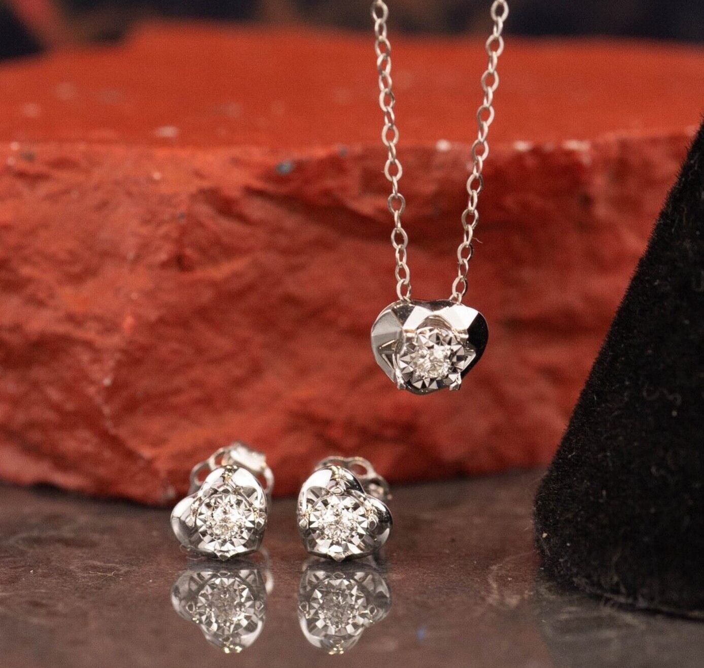 .053 CTW Diamond Jewelry Set 18k White Gold JS50-WG
