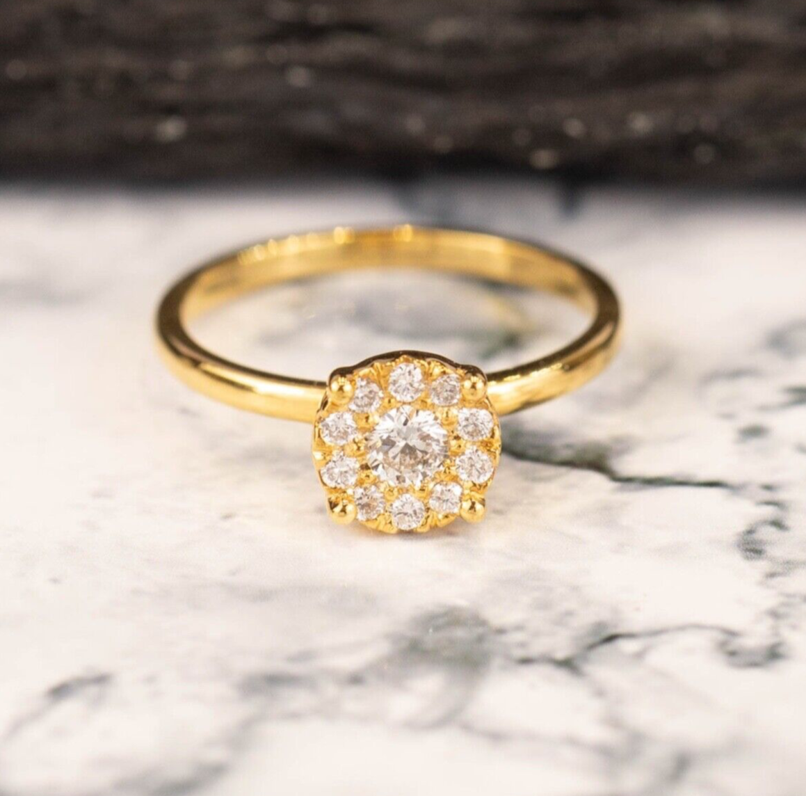 .33 CTW Diamond Engagement Ring 14k White Gold ER015