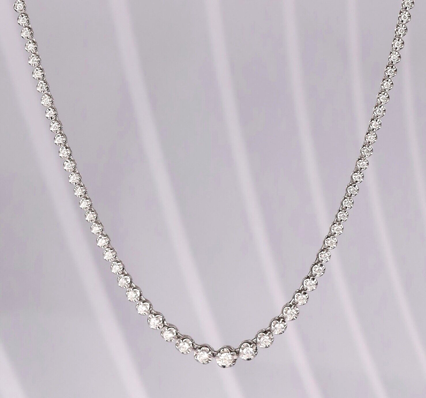1.00 CTW Diamond Tennis Necklace 14k White Gold N298 (PRE-ORDER)