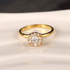 .34 CTW Diamond Engagement Ring 14k Yellow Gold ER015-2