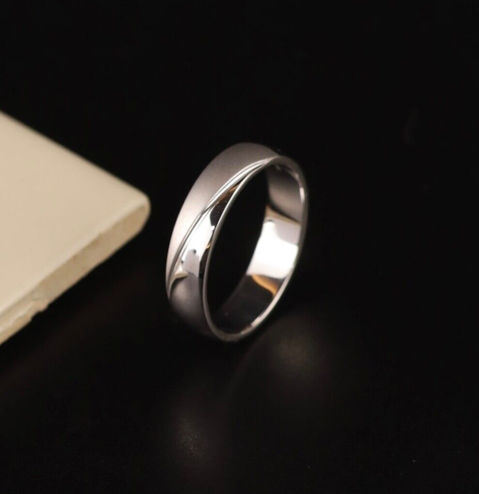 Men’s Wedding Ring 14k White Gold WR278B-2
