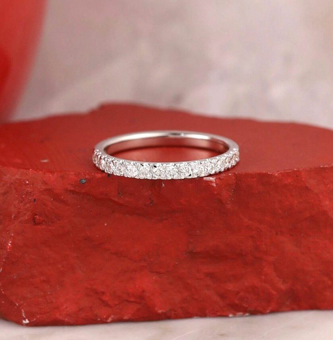 .32 CTW Diamond Half Eternity Ring 18k White Gold HE399