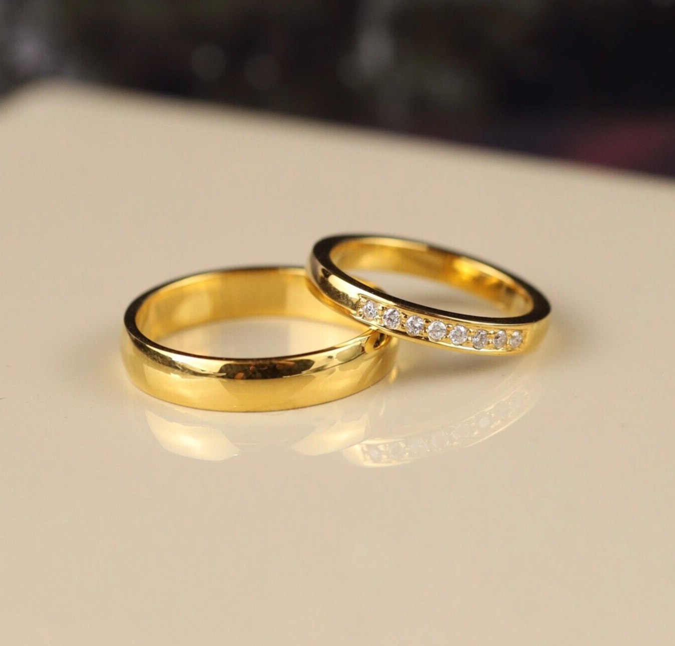 .08 CTW Diamond Wedding Ring 14k Yellow Gold WR376