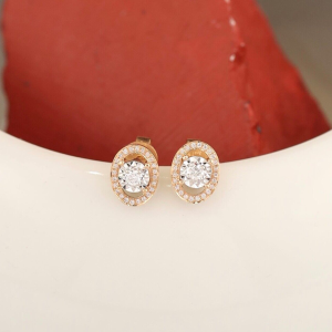 .096 CTW Diamond Earrings 18k Rose Gold E212R