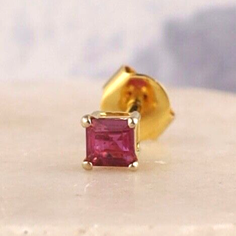 .29 Carat Pink Sapphire Men’s Earring 14k Yellow Gold E593