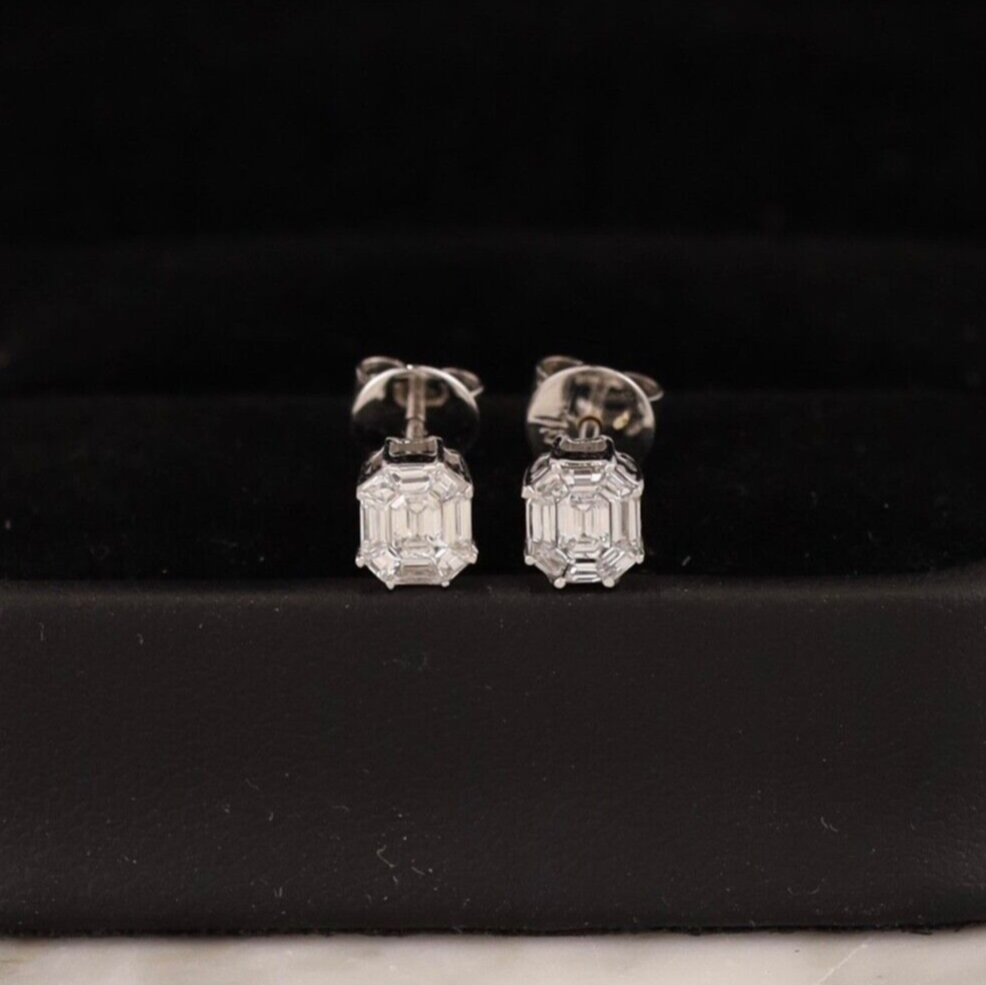 .70 CTW Diamond Earrings 18k White Gold E998