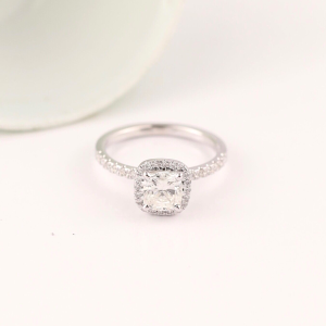 GIA-Certified 1.01 Carat Diamond w/.24 CTW Engagement Ring 18k White Gold ER0172