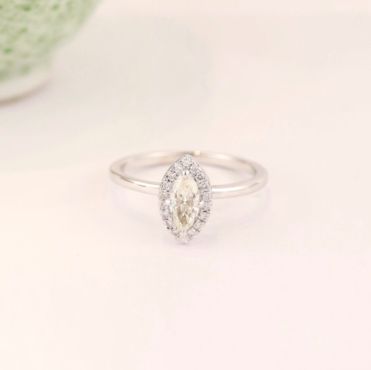 GIA-Certified .31 Carat Diamond w/.09 CTW Engagement Ring 18k White Gold ER0160