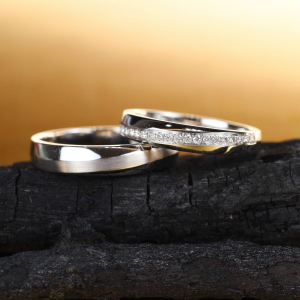 .145 CTW Diamond Wedding Ring 18k White Gold WR250 IMS