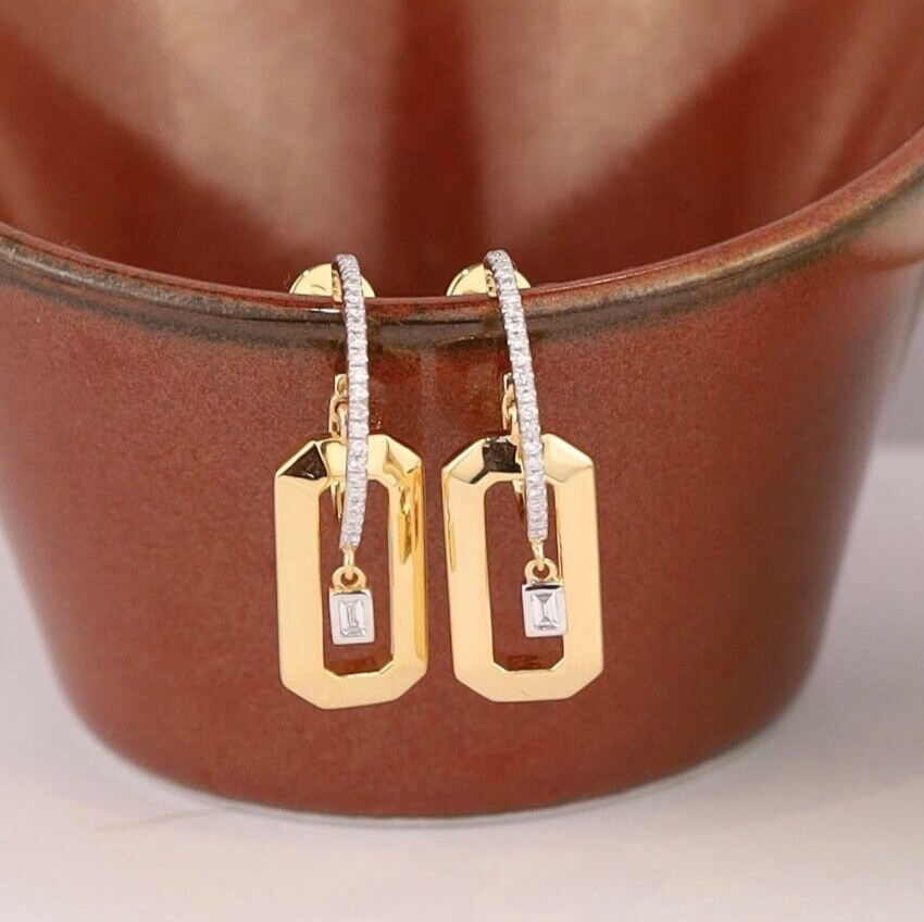 .17 CTW Diamond Earrings 18k Twotone Gold E007