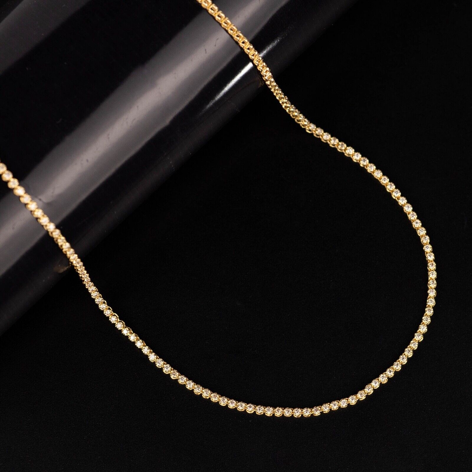 2.00 CTW Diamond Tennis Necklace 18k Twotone Gold N196Y
