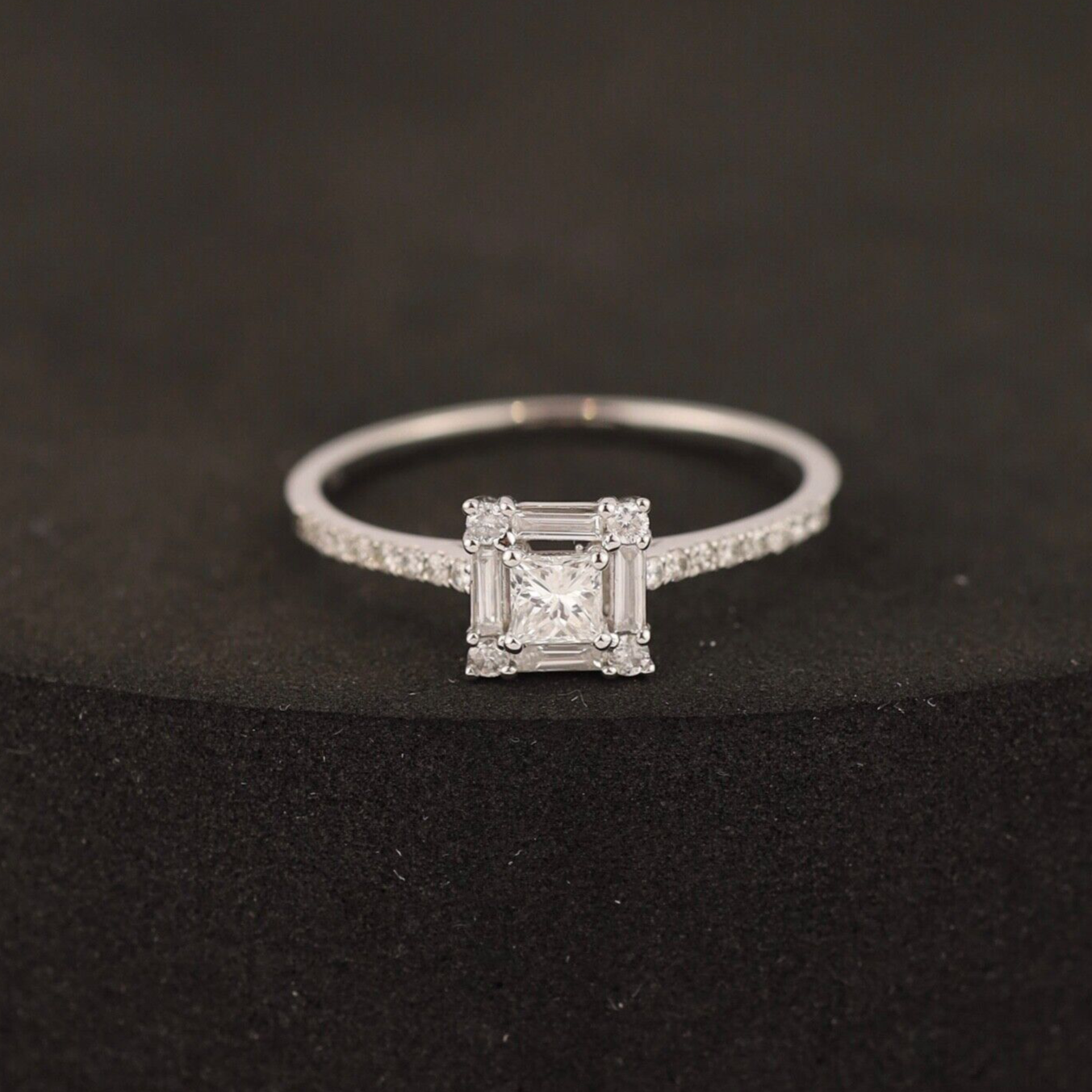 .45 CTW Diamond Engagement Ring 18k White Gold ER0189