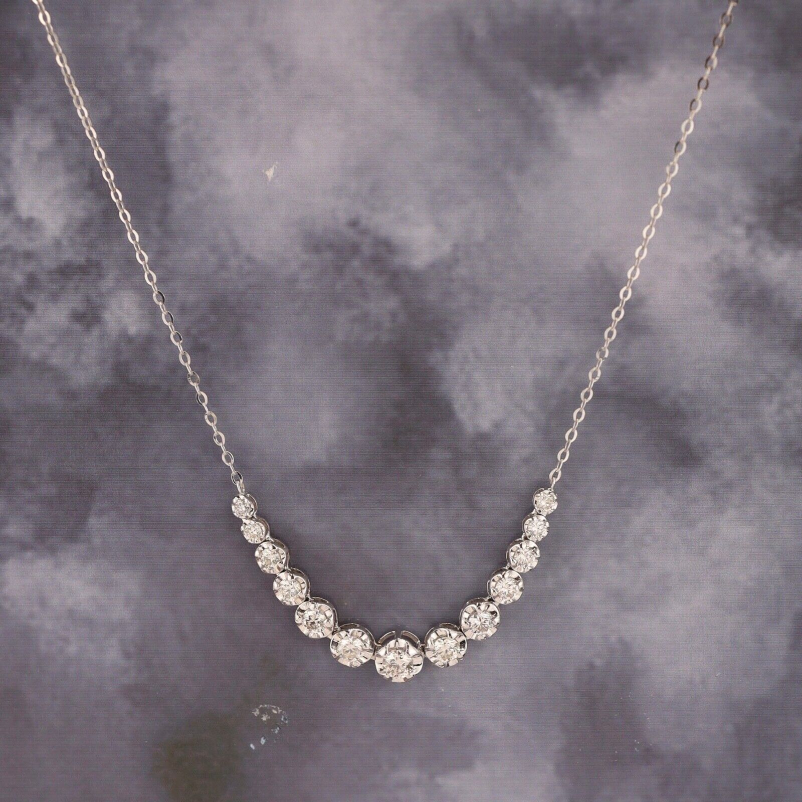 .98 CTW Diamond Necklace 18k White Gold N328