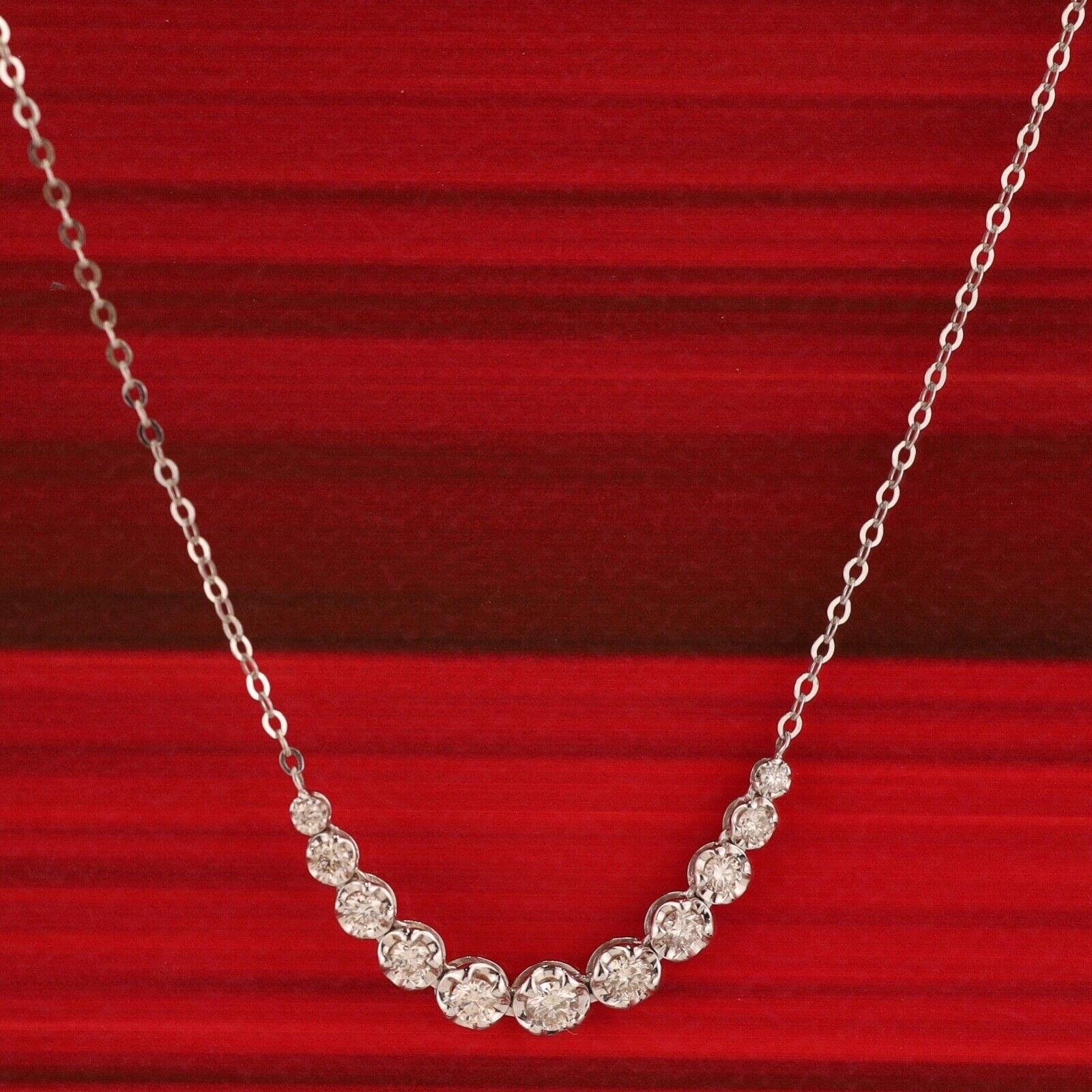 .59 CTW Diamond Necklace 18k White Gold N329