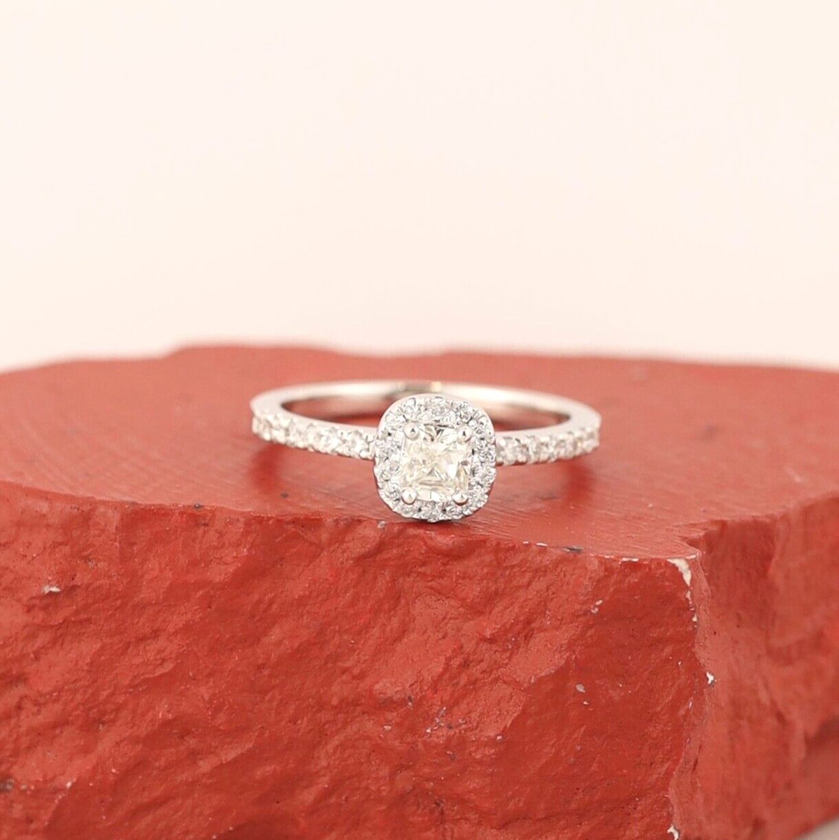 GIA-Certified .30 Carat Diamond w/.21 CTW Engagement Ring 18k White Gold ER0192
