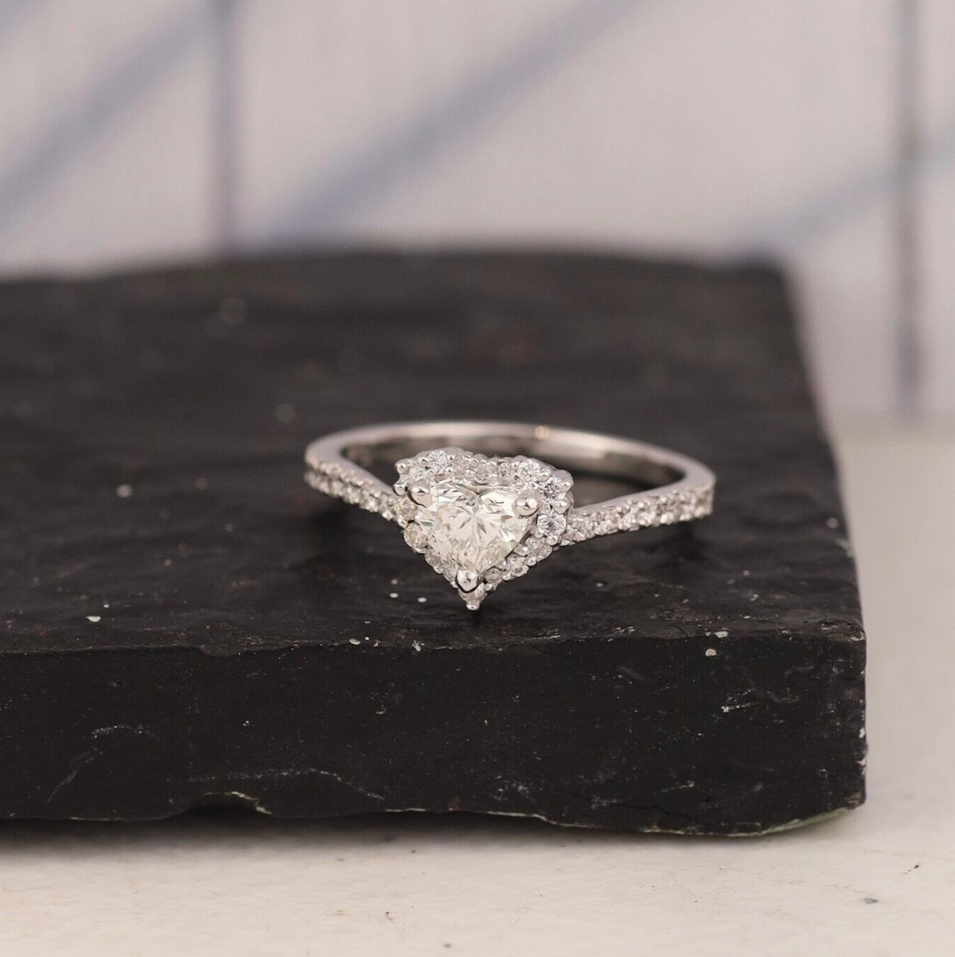 GIA-Certified .39 Carat Diamond w/.213 CTW Engagement Ring 18k White Gold ER0133