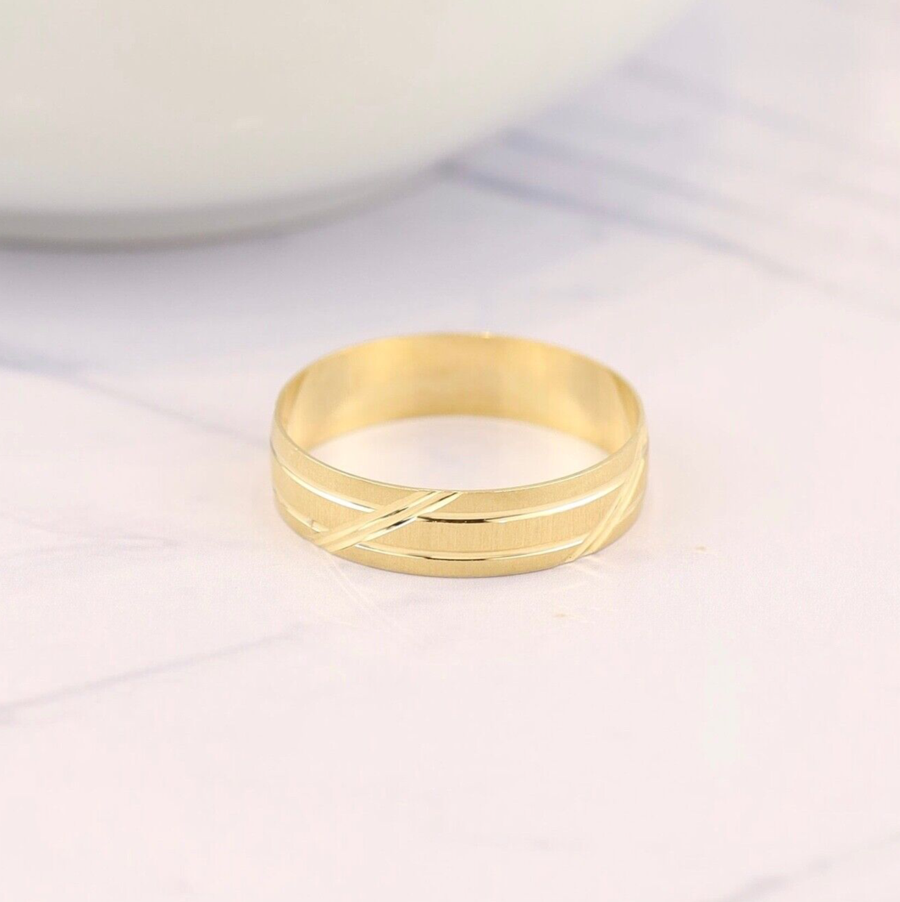 Men's Wedding Ring 18k Yellow Gold WR389-4