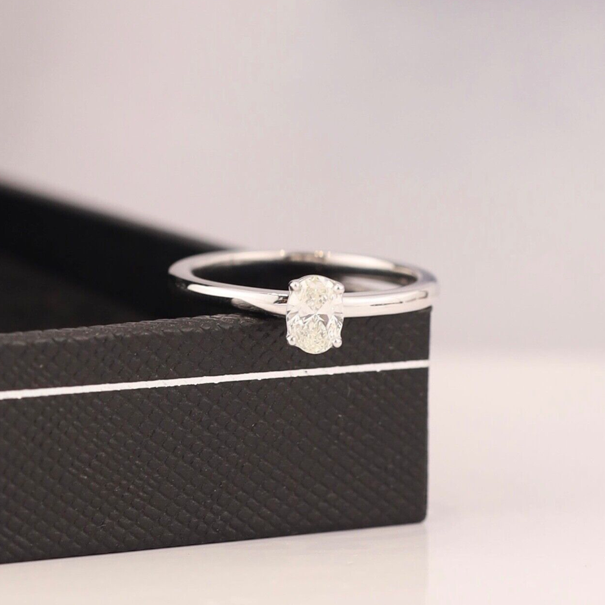 GIA-Certified .30 Carat Diamond Engagement Ring 18k White Gold ER0206-WG