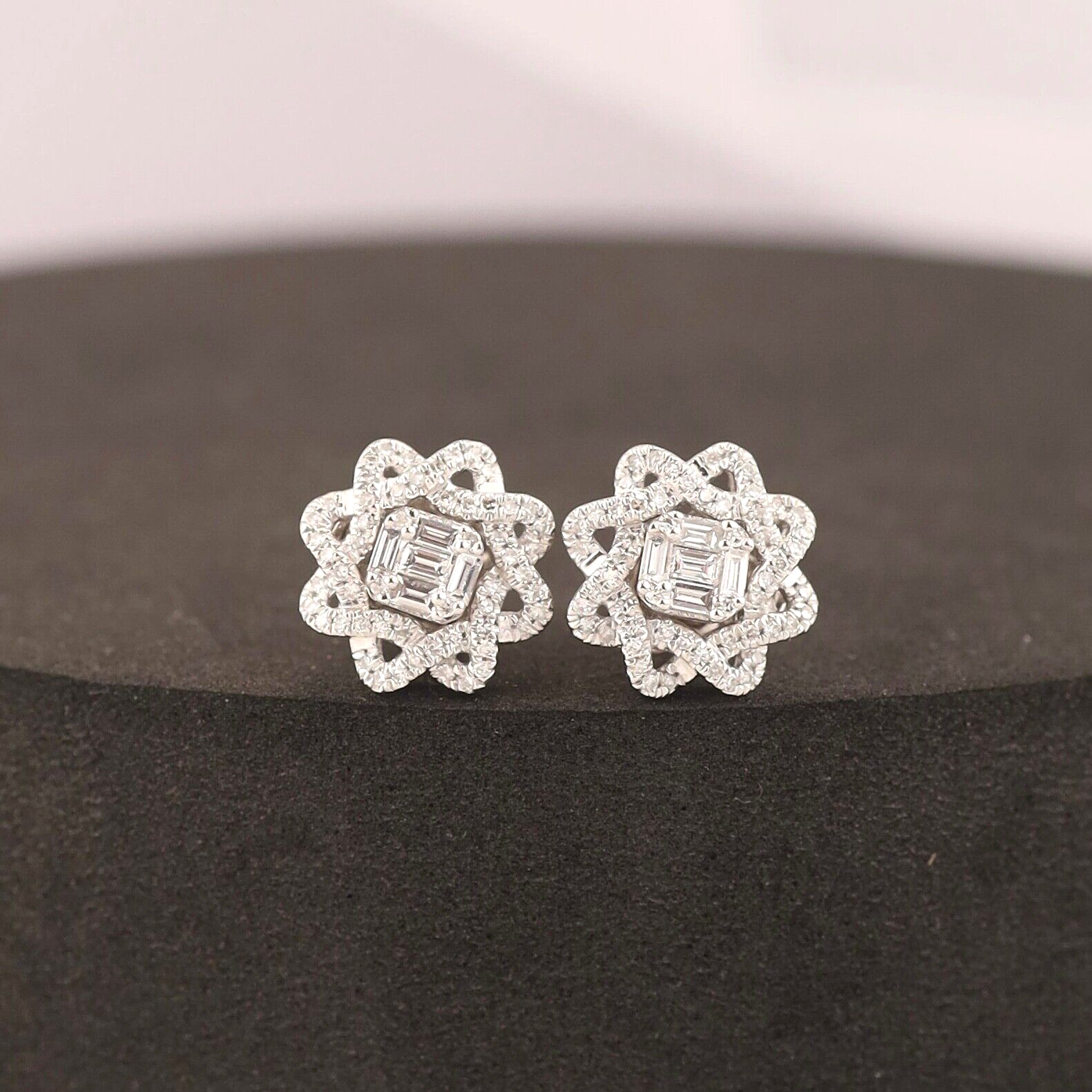 .554 CTW Diamond 3-Way Earrings 14k White Gold E033-WG