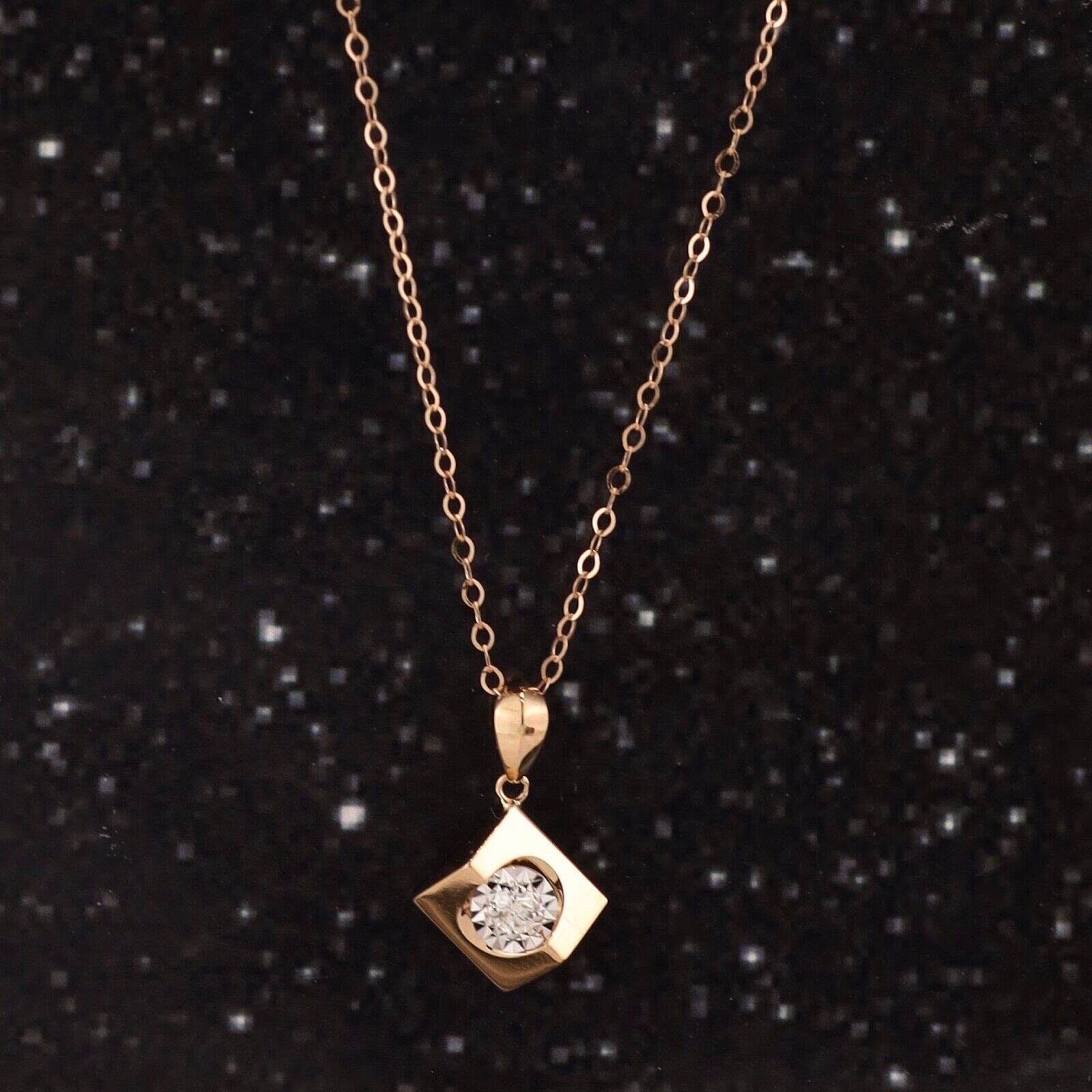 .029 Carat Diamond Necklace 18k Rose Gold JS51N-RG