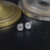 1.00 Carat Face Illusion Diamond Earrings 18k White Gold E309-1