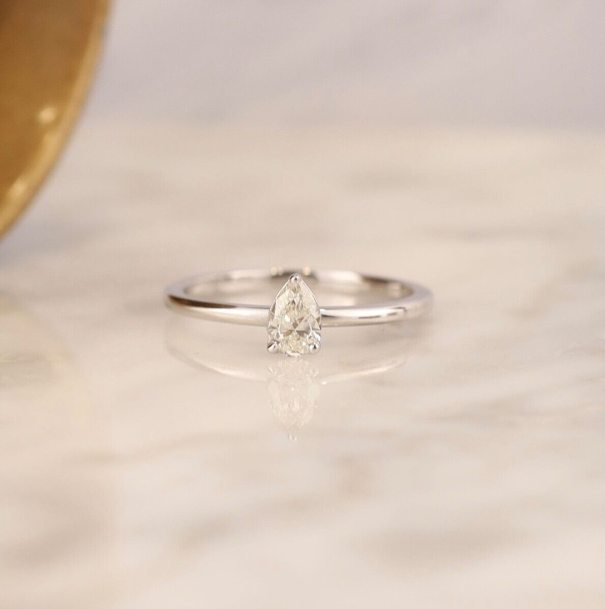 GIA-Certified .30 Carat Diamond Engagement Ring 18k White Gold ER0200