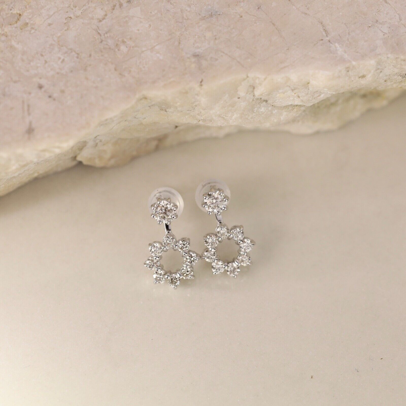 .80 CTW Diamond 2-Way Earrings 18k White Gold E756W