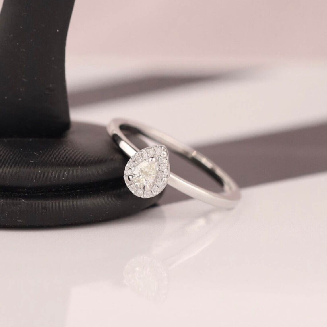 .135 CTW Diamond Engagement Ring 18k White Gold ER0256-1 WG