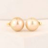 8.8mm & 8.4mm Golden South Sea Pearl Earrings 14k Yellow Gold E690