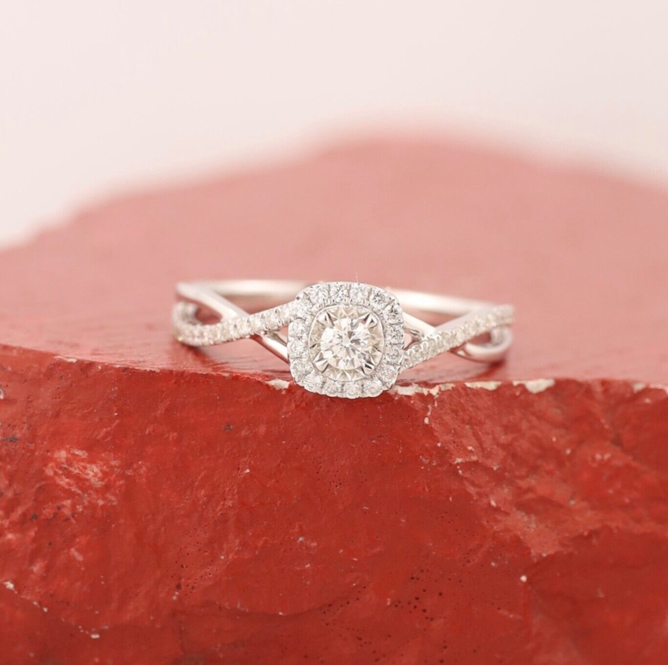 .256 CTW Diamond Engagement Ring 18k White Gold ER0147-WG